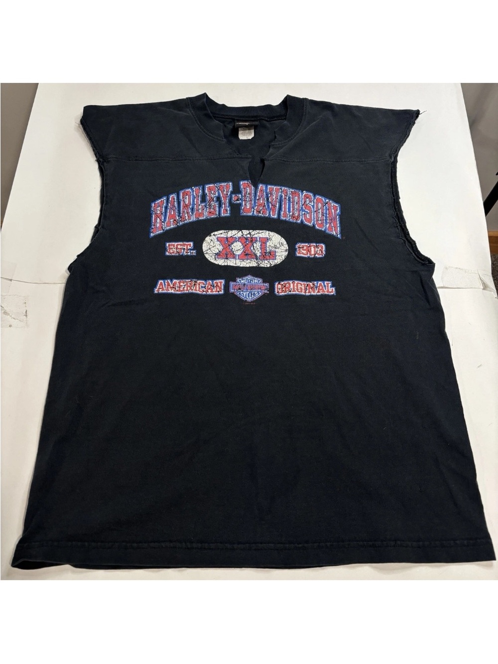 Vintage 2002 Harley-Davidson Holoubek Cut Off Sleeveless T-Shirt Made In USA